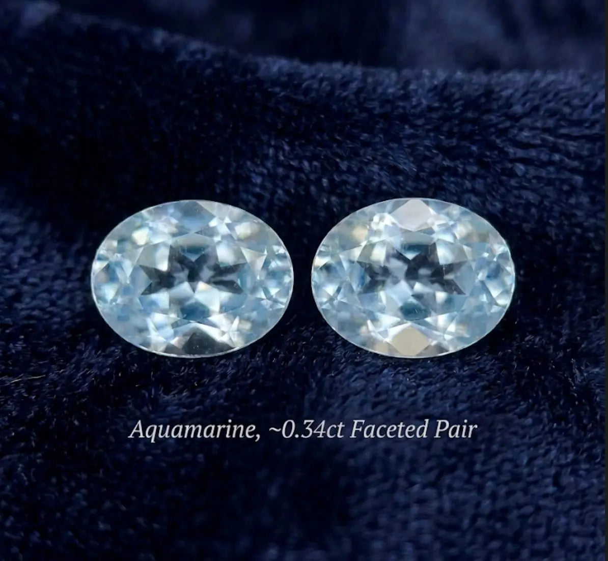 AAA+ Certified 2 Pieces, Aquamarine L.Blue Color Oval Shaped Brazil Gemstone Weight 0.34 Ct. Size 5x3 mm. ABC Jewelries